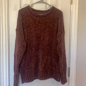 Dark pink chenille sweater
